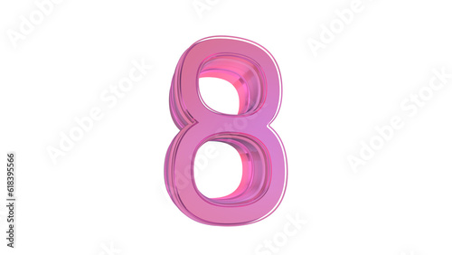 Creative design pink 3d number 8