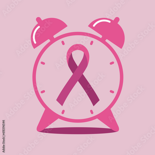 Breast cancer. Saving my life in time. Vector illustration. (ID: 618396544)