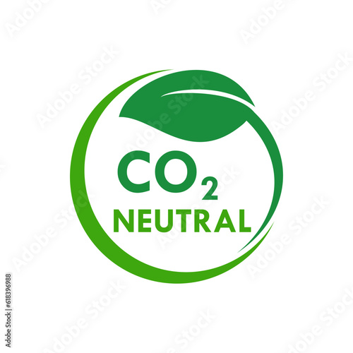 CO2 neutral design logo template illustration