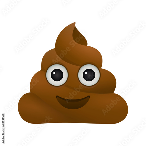 Shit icon, smiling face, symbol, emoji, vector 10 eps.