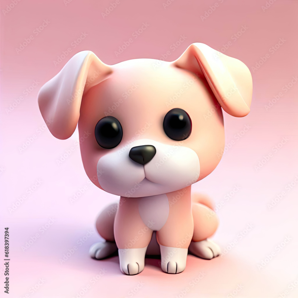Dog cute 3D style creative AI design Dog cute 3D style creative AI design