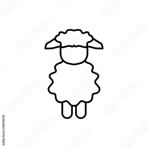 Sheep cute icon with empty face in outline mode. Vector illustration in trendy style. Editable graphic resources for many purposes. © Fasih Abdullah