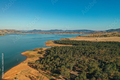 drone view of the lake