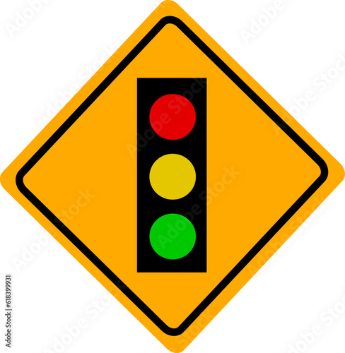 Traffic signal symbol sign. stop ahead signs traffic light. warning vector illustration. Replaceable vector design.