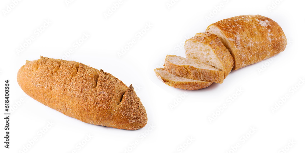 White loaf bread isolated on white White loaf bread isolated on white