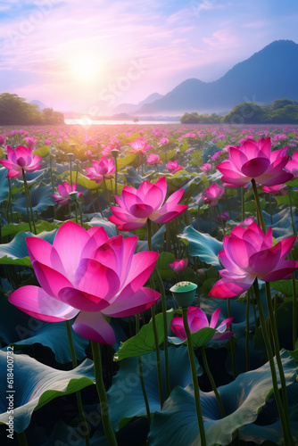 A pond full of lotus flowers © Guido Amrein