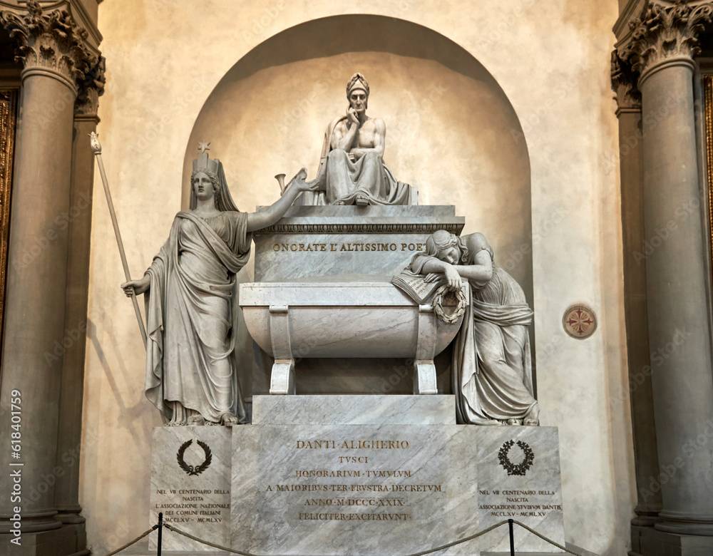 Tomb of Dante Alighieri in the Basilica di Santa Croce Florence