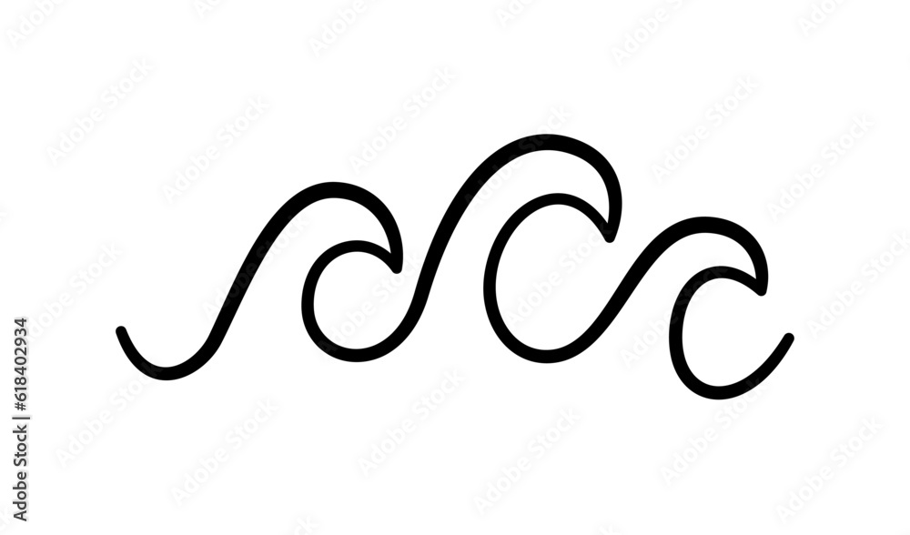 Doodle sea wave icon. Hand drawn simple wavy line. Sea storm scribble icon. Ocean water flow curve sketch. Aqua doodle symbol. Vector illustration isolated on white background. Doodle sea wave icon. Hand drawn simple wavy line. Sea storm scribble icon. Ocean water flow curve sketch. Aqua doodle symbol. Vector illustration isolated on white background.