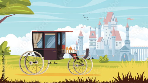 Vintage Carriage Background Illustration