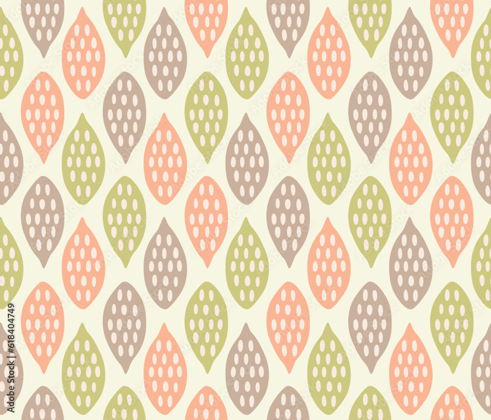 Japanese Pastel Leaf Motif Vector Seamless Pattern Japanese Pastel Leaf Motif Vector Seamless Pattern