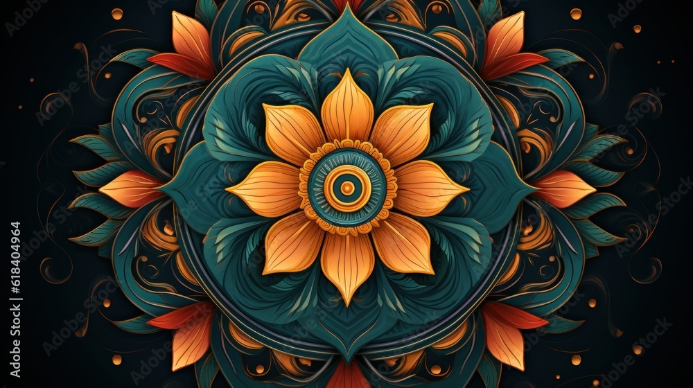An intricately designed mandala pattern, representing balance, spirituality, and inner peace | generative ai