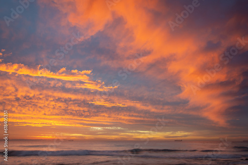 Colorful sunset above Indian Ocean