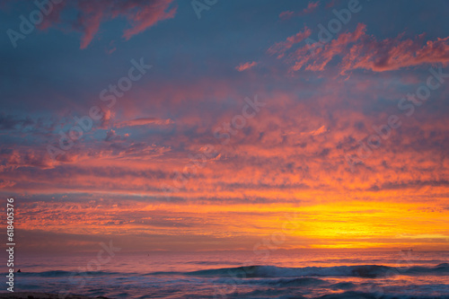 Colorful sunset above Indian Ocean