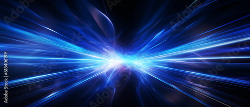 Vector Abstract, science, futuristic, energy technology concept. Digital image of light rays, stripes lines with blue light background