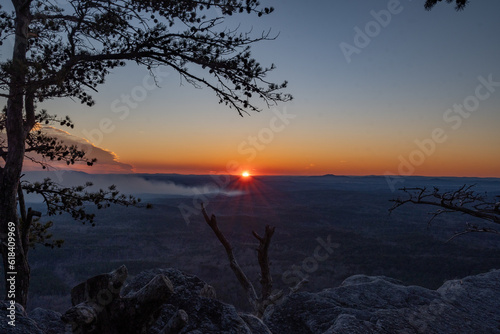 Sunset at Mount Cheaha; pulpit rock photo