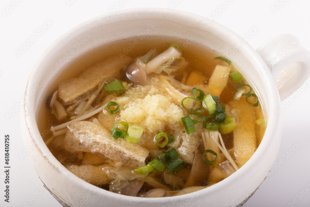 生姜スープ (しめじ えのき 油揚げ) 生姜スープ (しめじ えのき 油揚げ)
