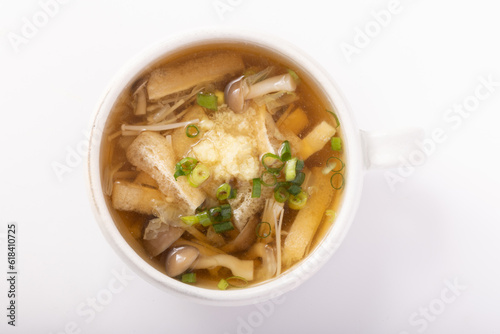 生姜スープ (しめじ えのき 油揚げ)