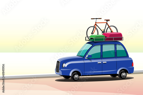 Tourists are equipped with equipment to carry bicycles on their cars to go on a scenic ride at tourist attractions.