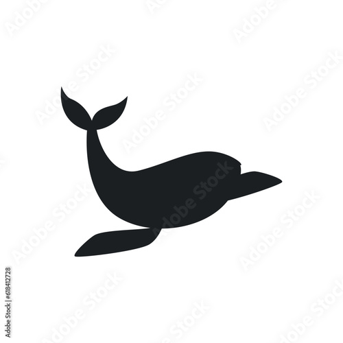 Whale icon vector. Sperm whale illustration sign. Fish symbol. Ocean logo.