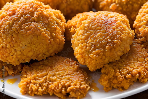 close up of fried chicken