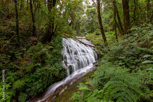 Lan Sadet Waterfall In the Kew Mae Pan nature trail, Doi Inthanon National Park photo