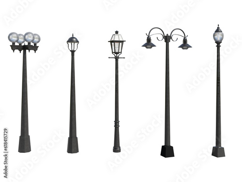 isolated classic street lamp post, best use for street urban design, best use for post production visualization render.