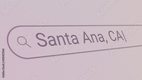 Search Bar Santa Ana CA 
Close Up Single Line Typing Text Box Layout Web Database Browser Engine Concept photo