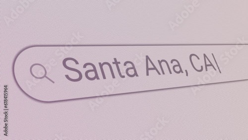 Search Bar Santa Ana CA 
Close Up Single Line Typing Text Box Layout Web Database Browser Engine Concept