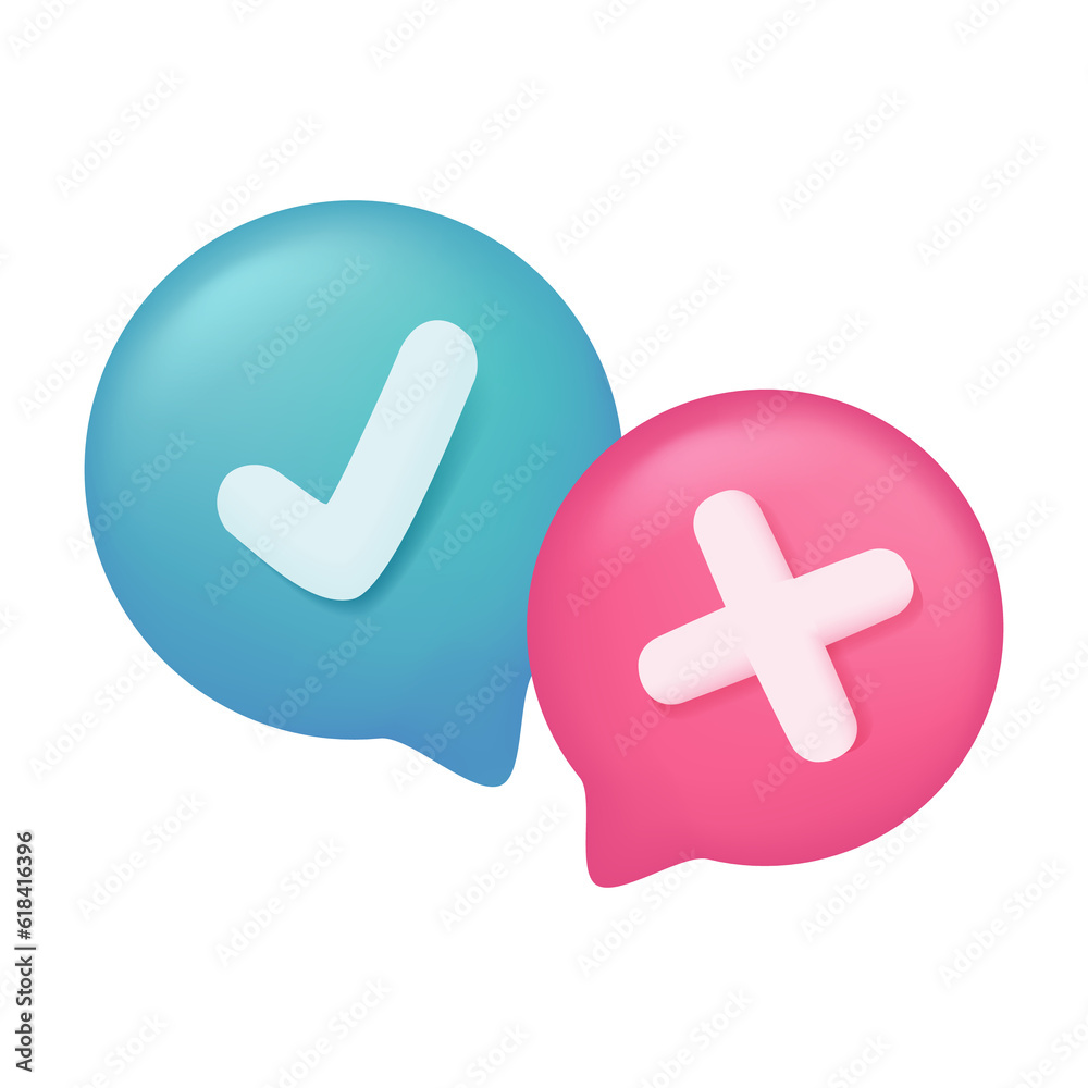 Fototapeta premium 3d text box. Speech bubble dialog dialogue. questions and answers