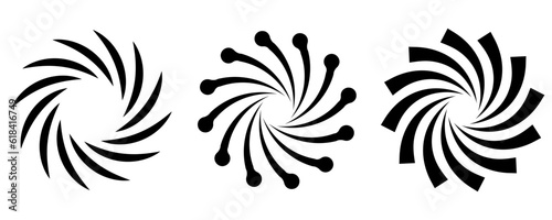vortex icon set isolated on white background