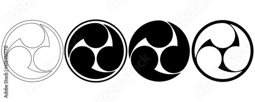 Tomoe symbol set isolated on white background