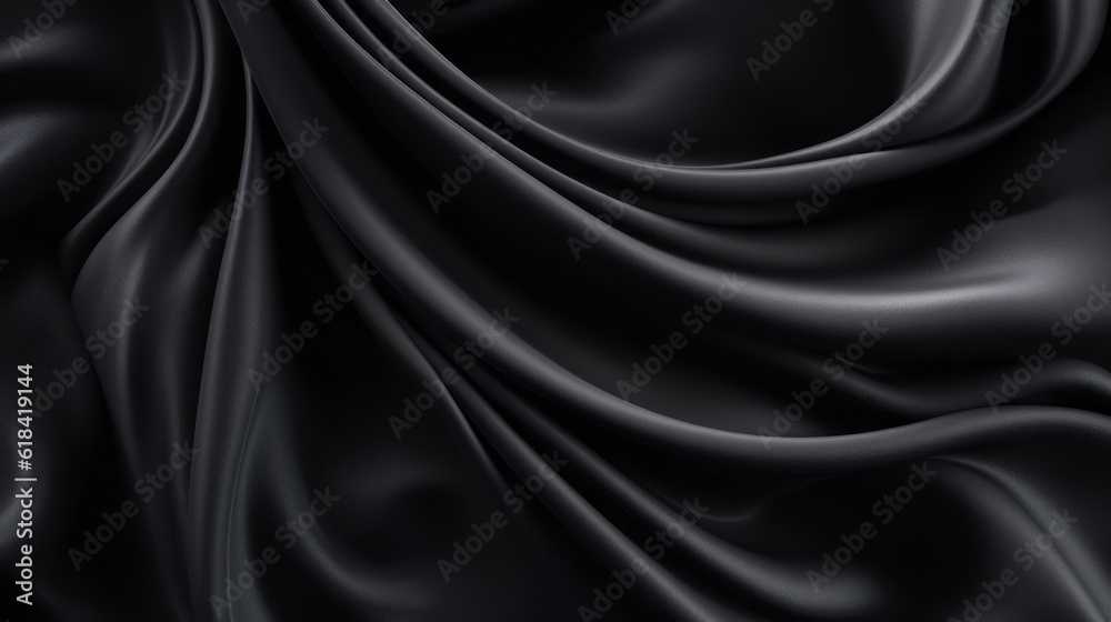 Silk Unfurled, Abstract Background with Luxurious Wavy Folds of Satin Velvet Material, generative ai. Silk Unfurled, Abstract Background with Luxurious Wavy Folds of Satin Velvet Material, generative ai.