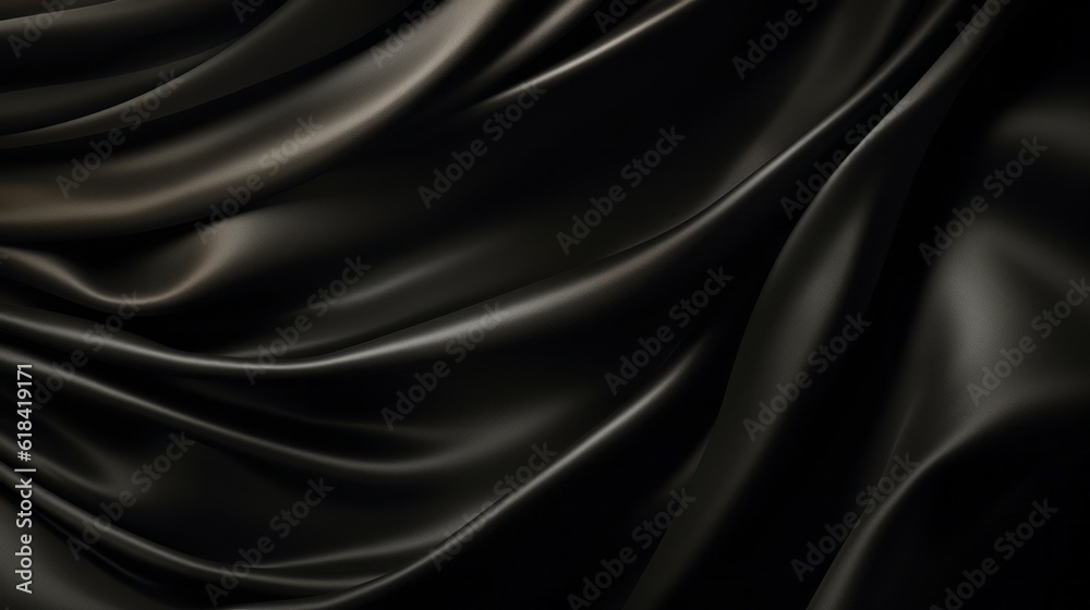 Fototapeta premium Silk Unfurled, Abstract Background with Luxurious Wavy Folds of Satin Velvet Material, generative ai.
