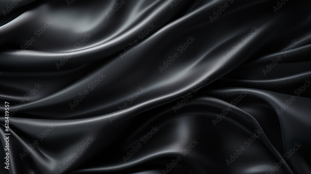 Fototapeta premium Silk Unfurled, Abstract Background with Luxurious Wavy Folds of Satin Velvet Material, generative ai.
