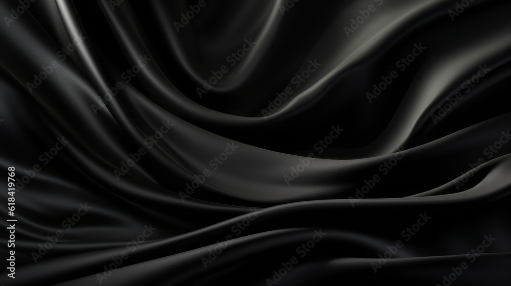Obraz premium Silk Unfurled, Abstract Background with Luxurious Wavy Folds of Satin Velvet Material, generative ai.