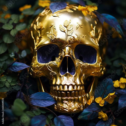 Abstract image of a golden skull © Guido Amrein