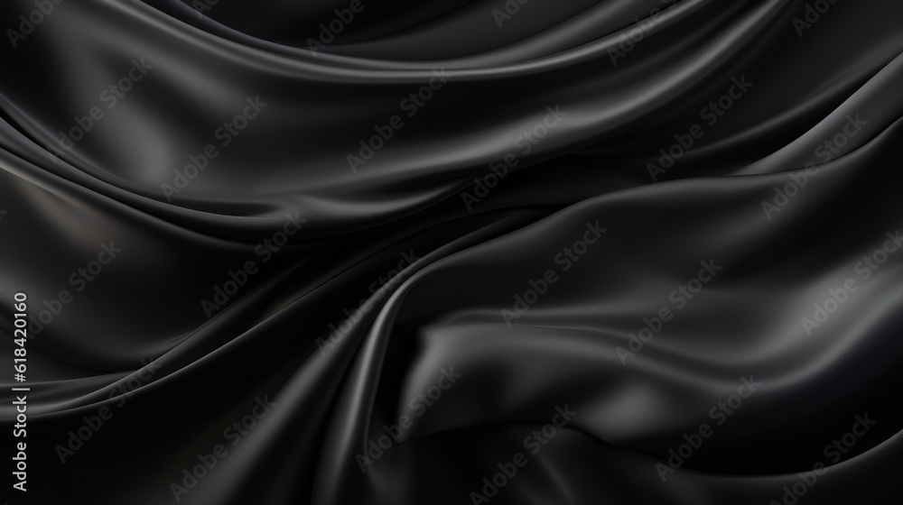 Fototapeta premium Silk Unfurled, Abstract Background with Luxurious Wavy Folds of Satin Velvet Material, generative ai.