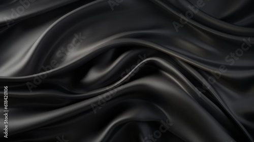 Silk Unfurled, Abstract Background with Luxurious Wavy Folds of Satin Velvet Material, generative ai.