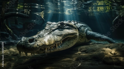 Swimming crocodile © jambulart