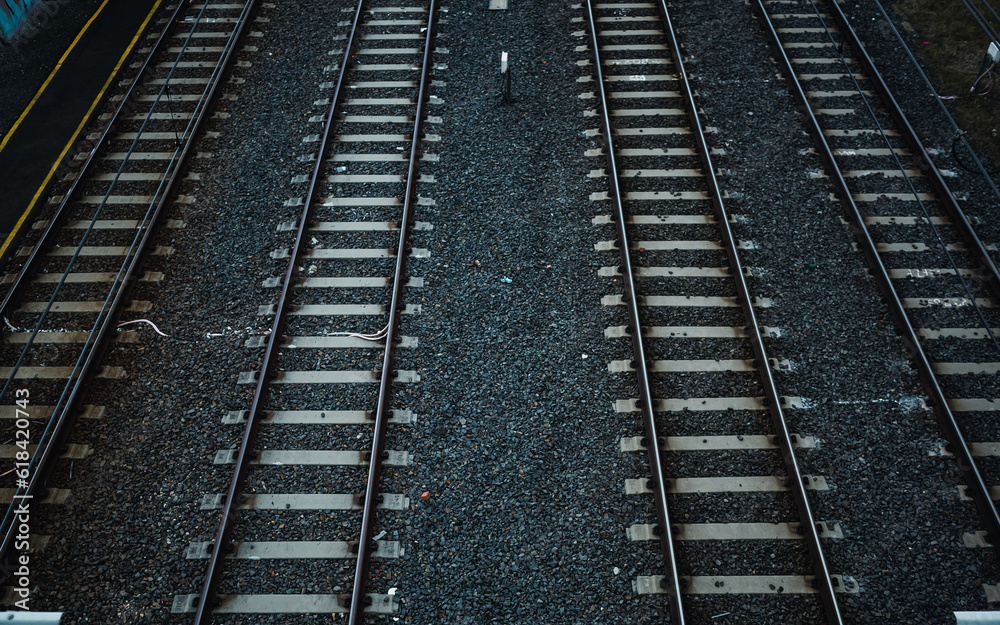 Empty train tracks