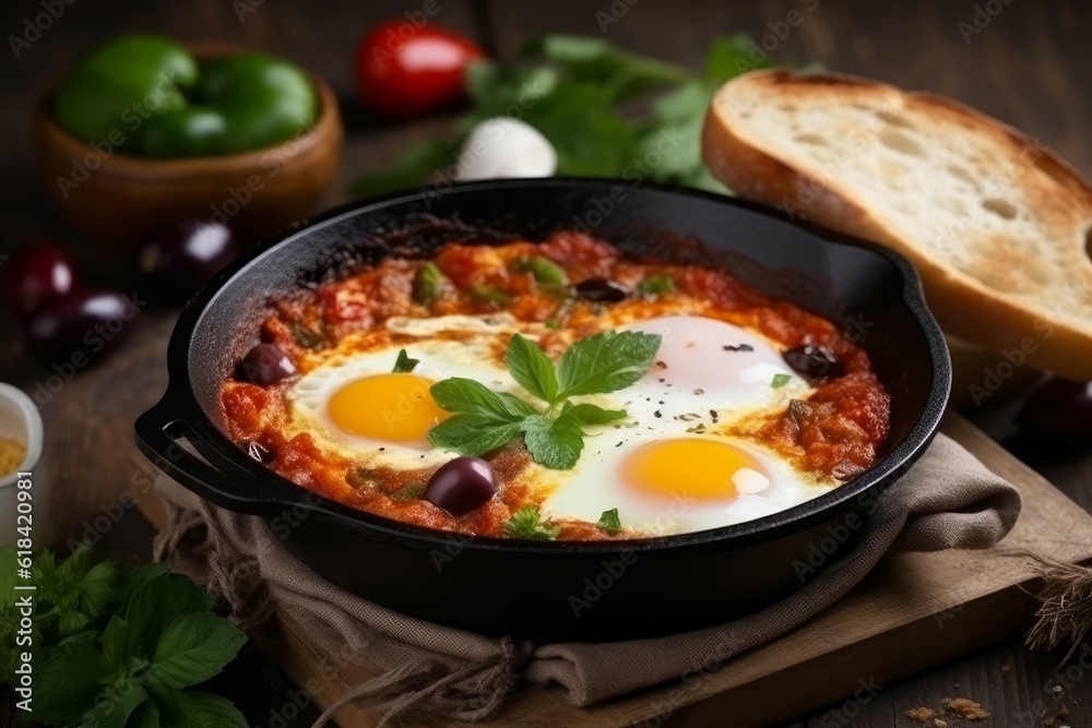 Shakshouka arabic spicy. Generate Ai Shakshouka arabic spicy. Generate Ai