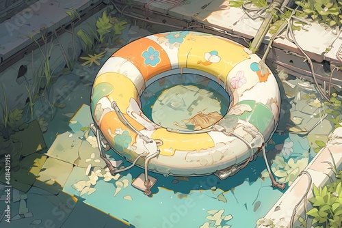 Abandoned pool float wallpaper