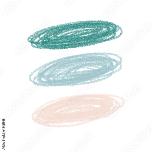 Color pencil strokes set. Grunge element for paper design. Labels for text. © chulock