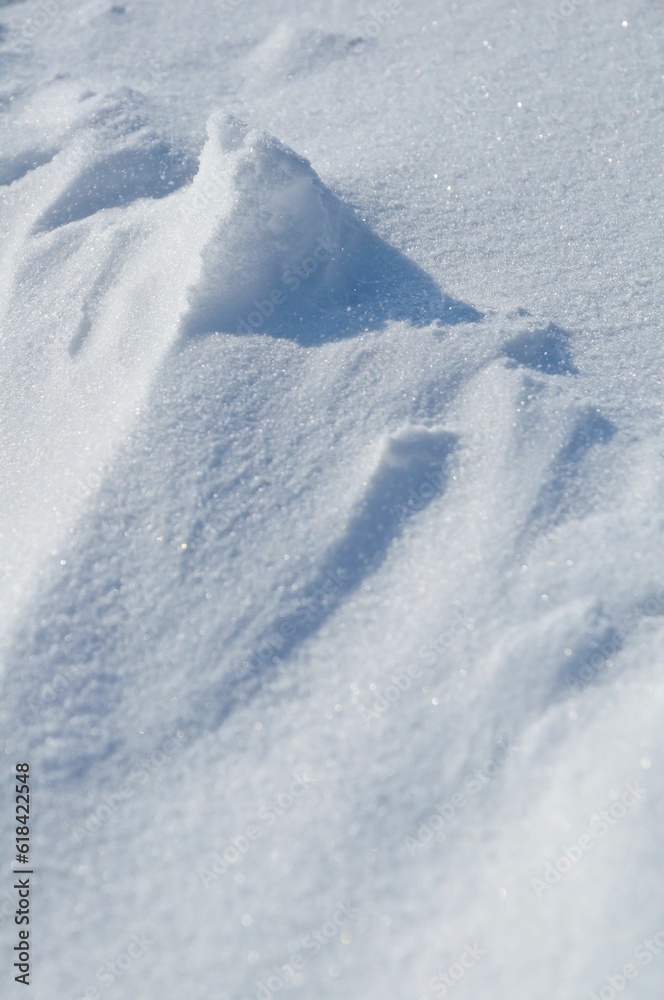Snowdrift along the way, winter in southern Germany