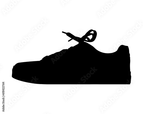 Silhouette of sneakers for sports and for everyday wear in urban environments. Illustration