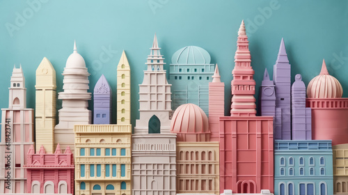 Origami Paper Art of parliament building created with Generative AI Technology