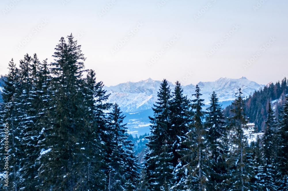 Dolomiti Mountains at Sunset with Pink Colored Sky at Sunset in the North of Italy Dolomiti Mountains at Sunset with Pink Colored Sky at Sunset in the North of Italy