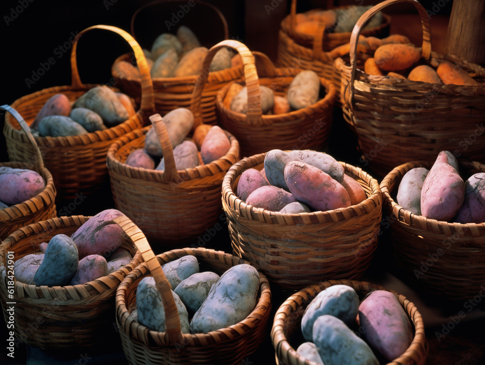 brown_wood_baskets_are_filled_with_sweet_potatoes
