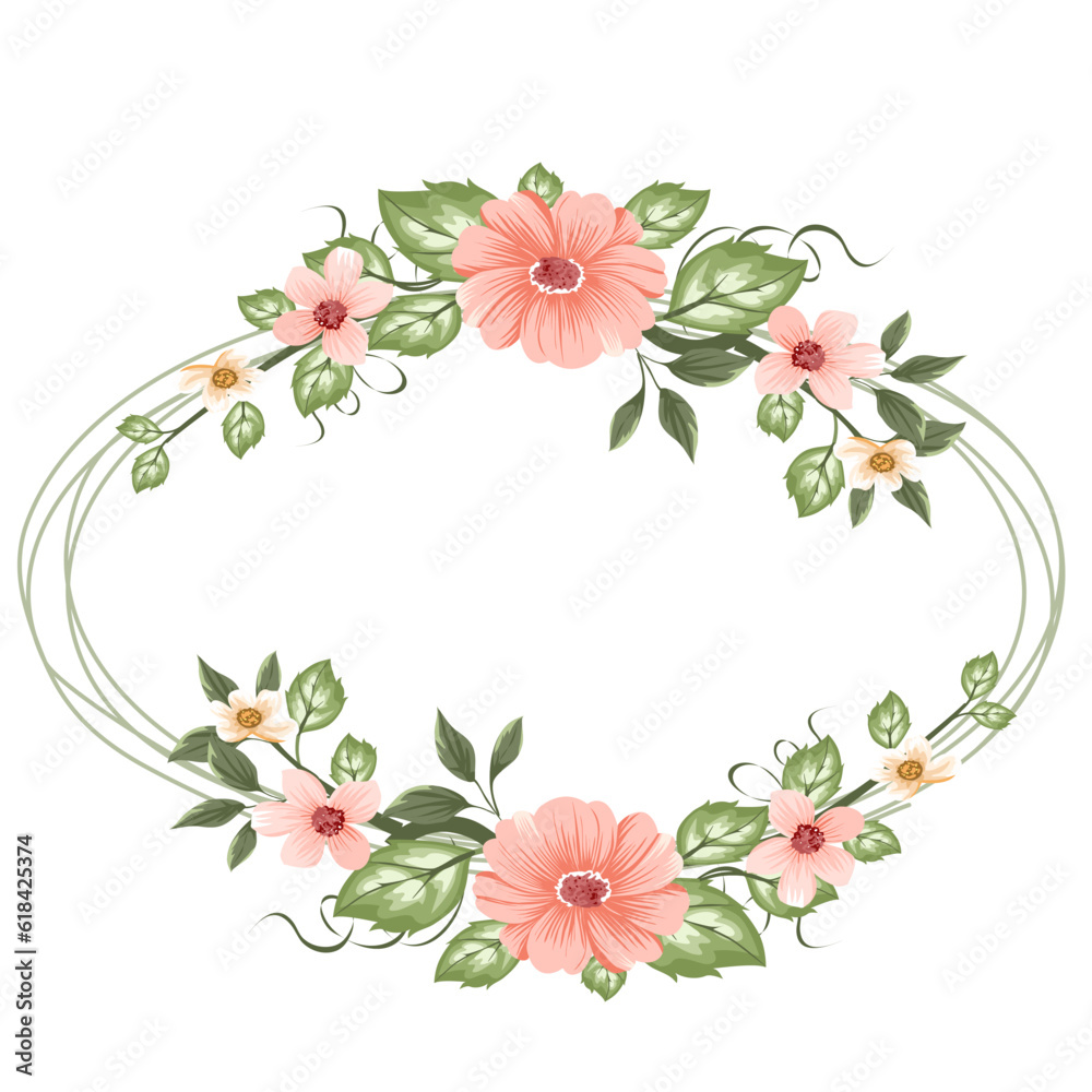 Frame flower spring vector for decoration , wedding card Frame flower spring vector for decoration , wedding card