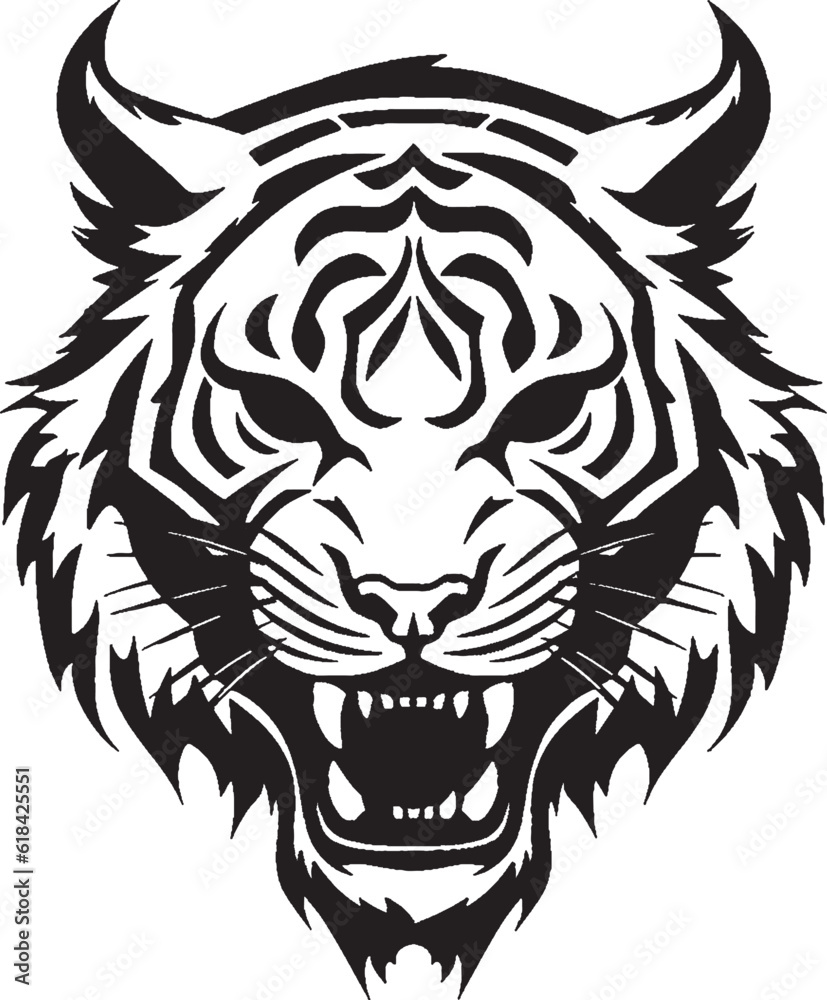 Illustration of a tiger head style art.